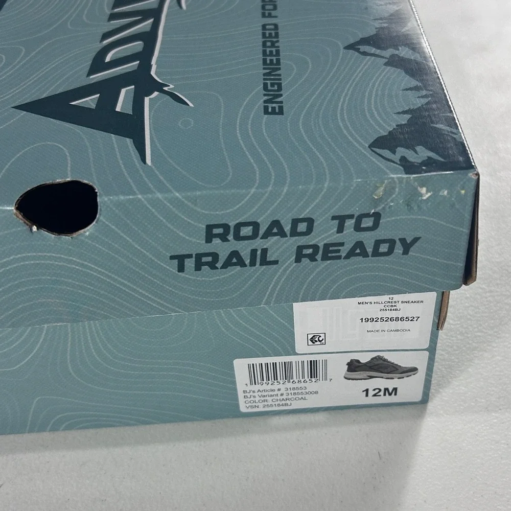 Skechers Hillcrest Mens 12 Charcoal Trail Running Hiking Sneakers 255184BJ‎ NEW